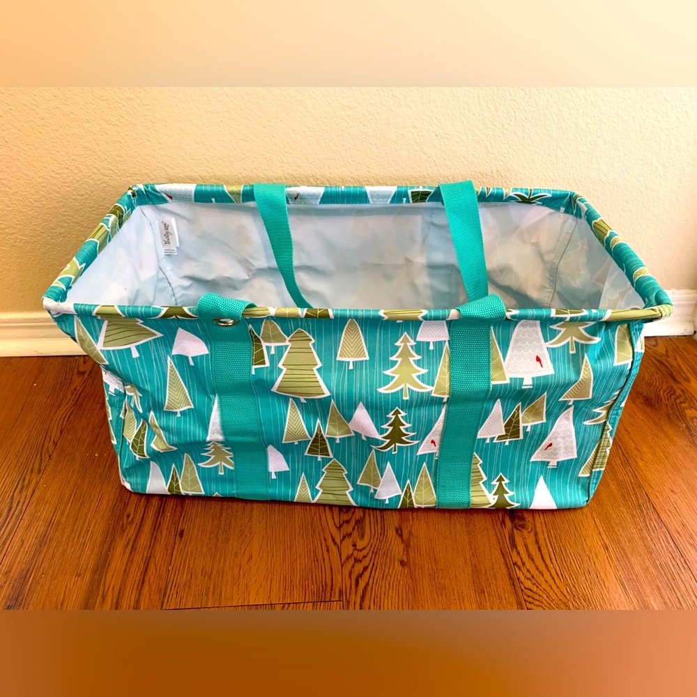 Large Utility Tote - RARE Christmas tree design, Whimsical Winter